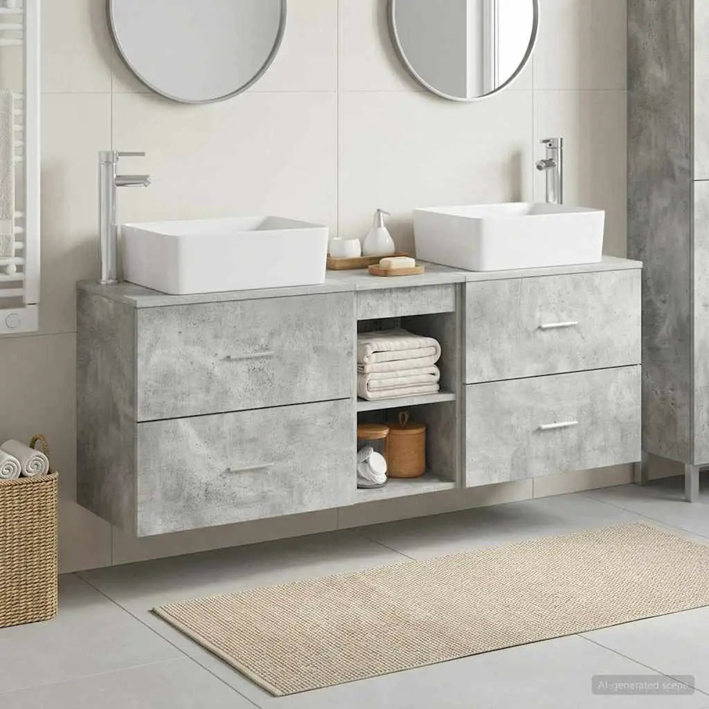 Ensemble d’armoire de salle de bain 3 pc Gris béton - XIOS