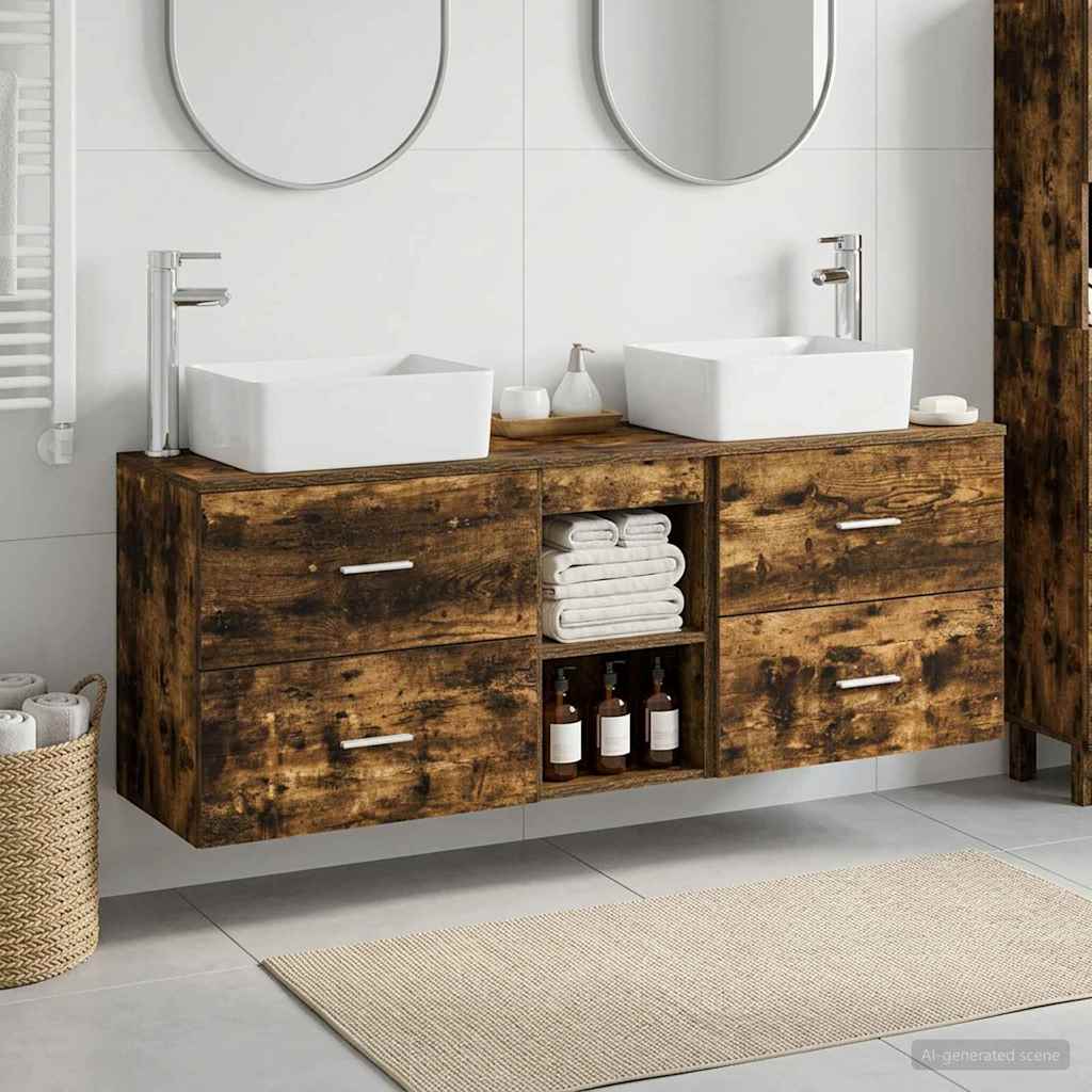 Ensemble d'armoire de salle de bain 3 pc Chêne fumé