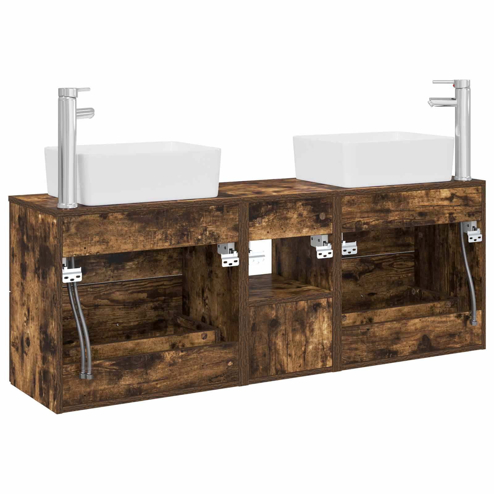 Ensemble d'armoire de salle de bain 3 pc Chêne fumé