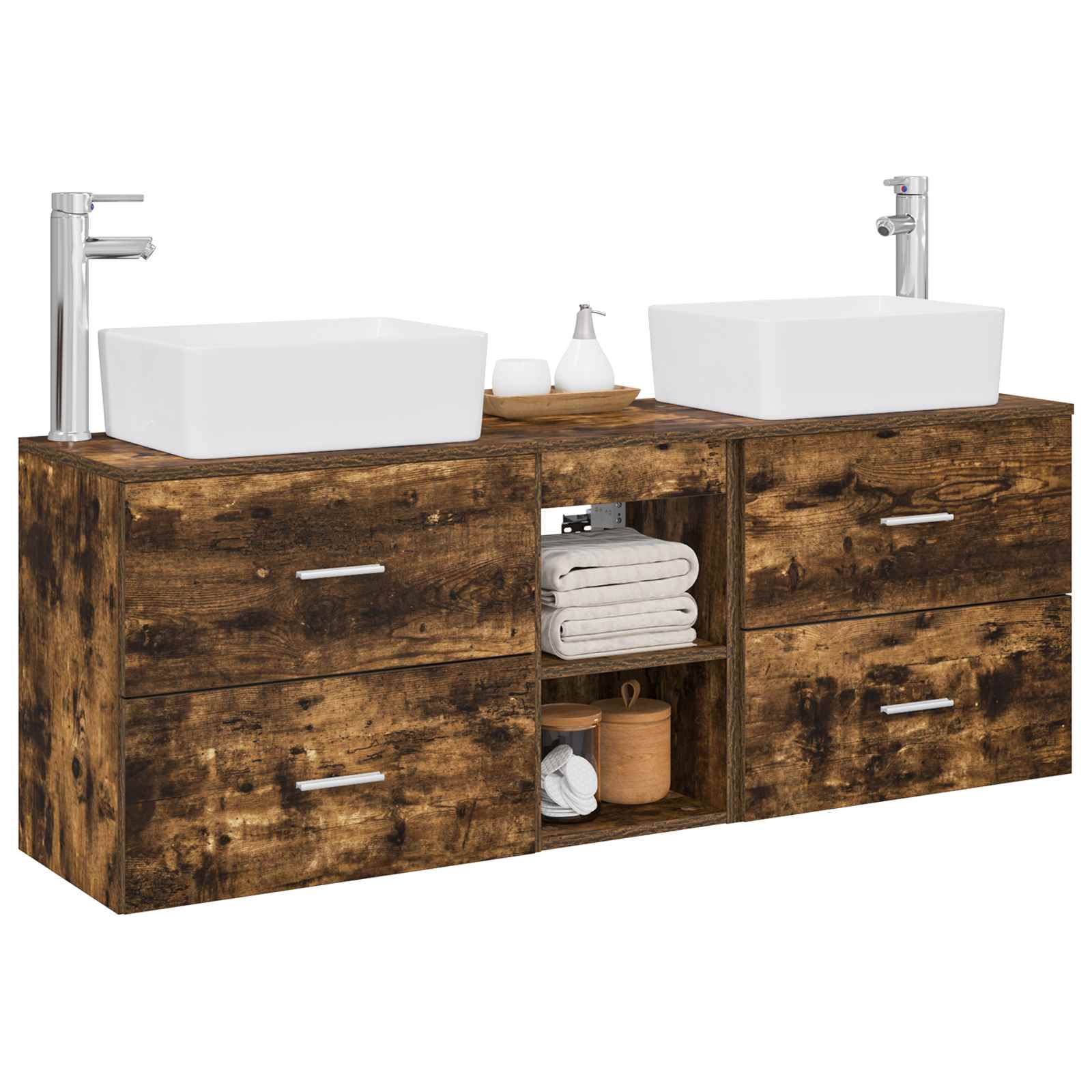 Ensemble d'armoire de salle de bain 3 pc Chêne fumé