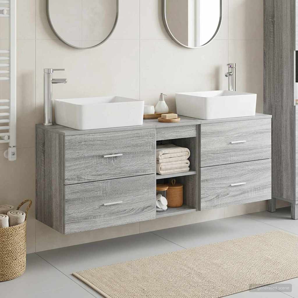 Ensemble d'armoire de salle de bain 3 pc Sonoma gris