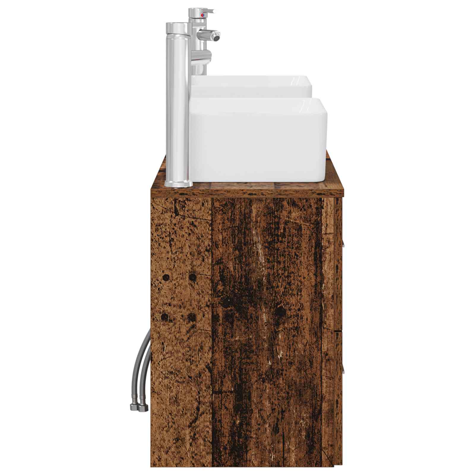 Ensemble d'armoire de salle de bain 3 pc Bois ancien