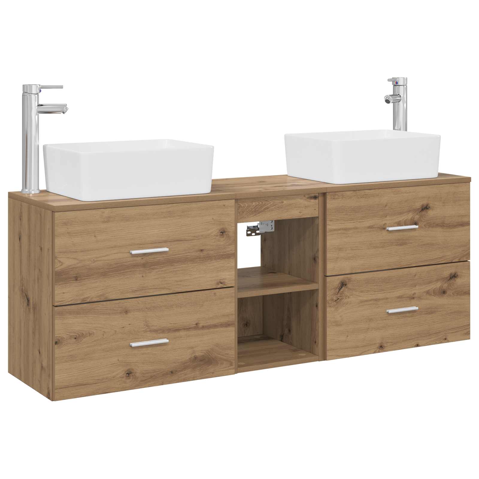 Ensemble d'armoire de salle de bain 3 pc Chêne artisanal