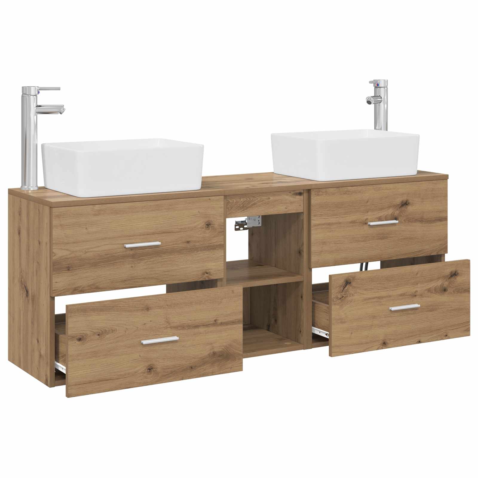 Ensemble d'armoire de salle de bain 3 pc Chêne artisanal