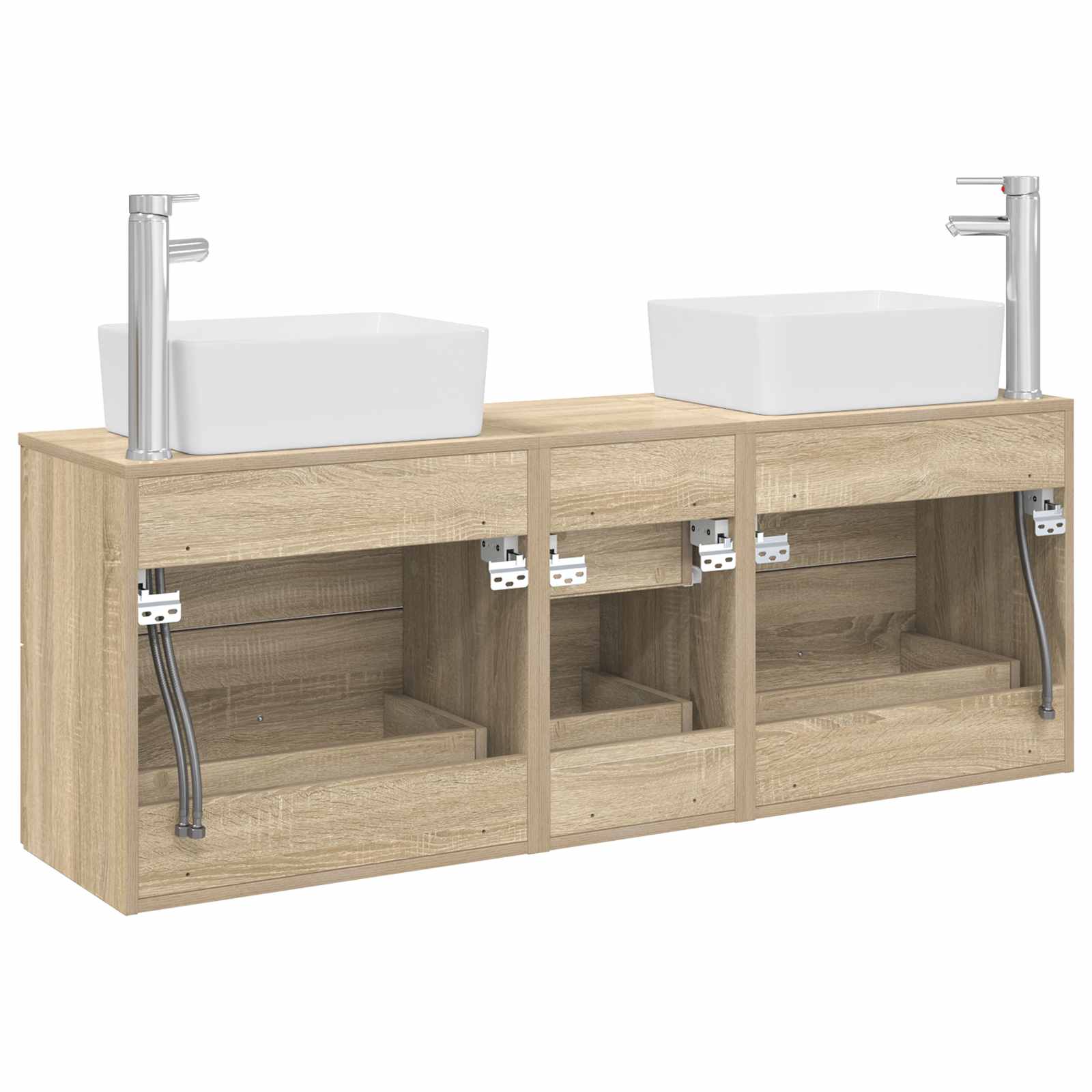 Ensemble d'armoire de salle de bain 3 pc Chêne Sonoma
