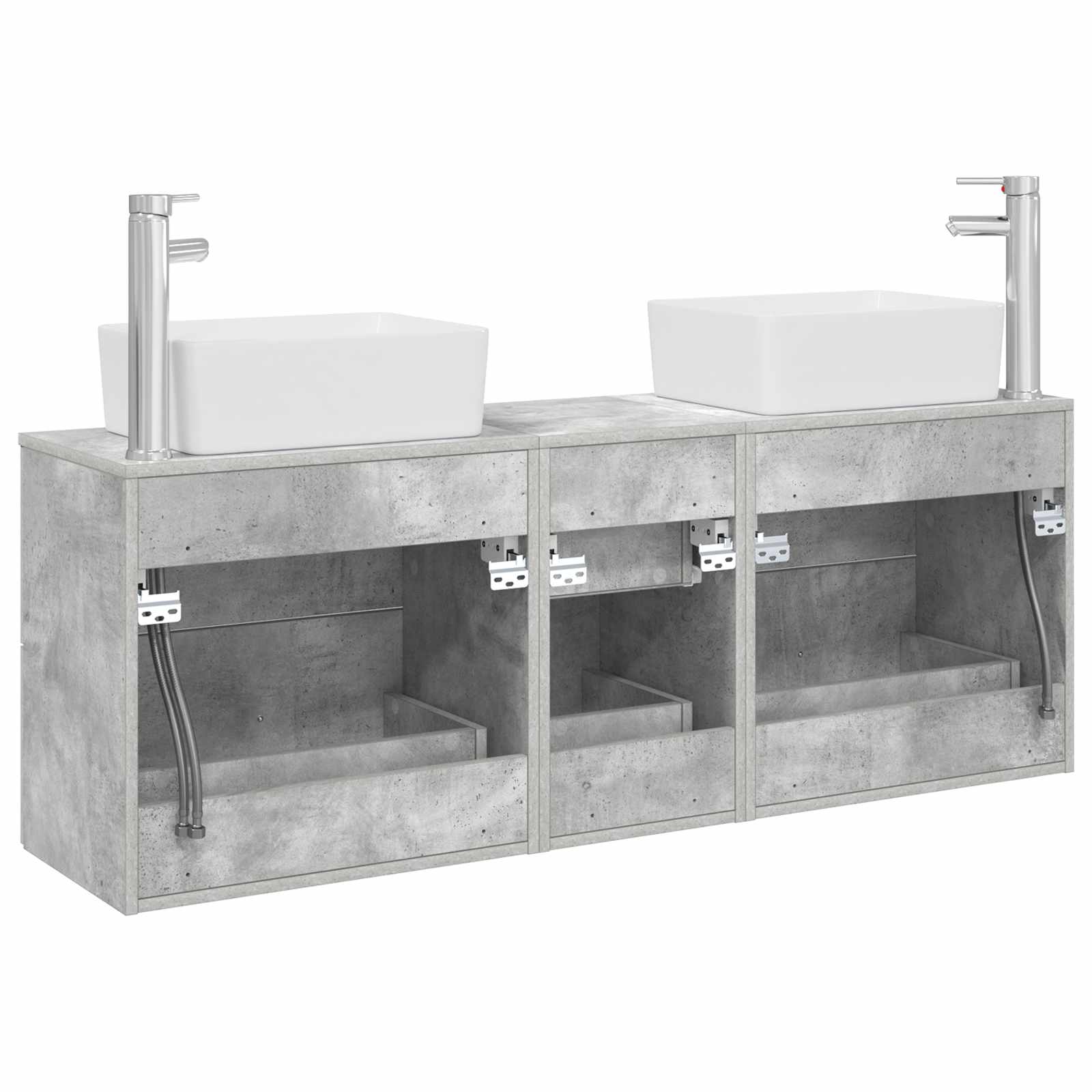 Ensemble d'armoire de salle de bain 3 pc Gris béton