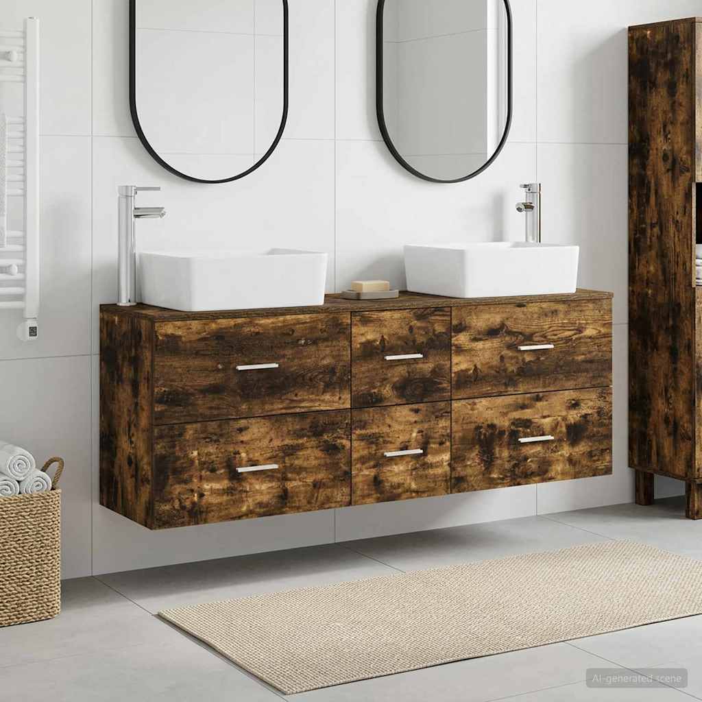 Ensemble d'armoire de salle de bain 3 pc Chêne fumé