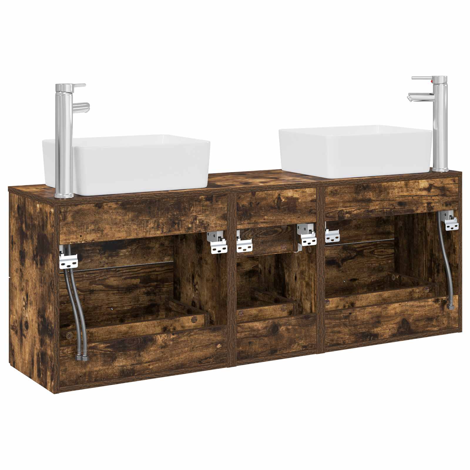 Ensemble d'armoire de salle de bain 3 pc Chêne fumé