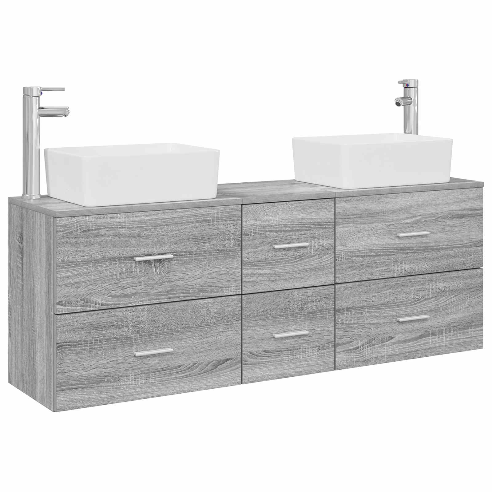 Ensemble d'armoire de salle de bain 3 pièces Sonoma gris