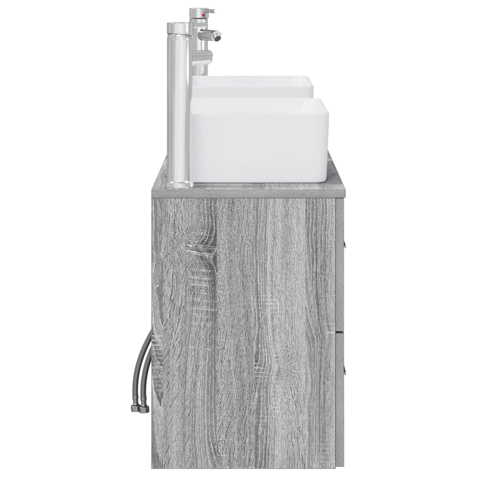 Ensemble d'armoire de salle de bain 3 pièces Sonoma gris