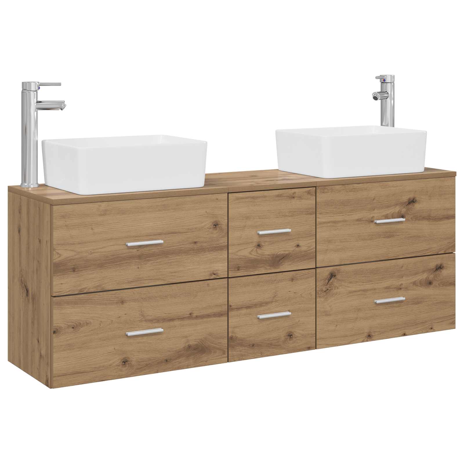 Ensemble d'armoire de salle de bain 3 pc Chêne artisanal