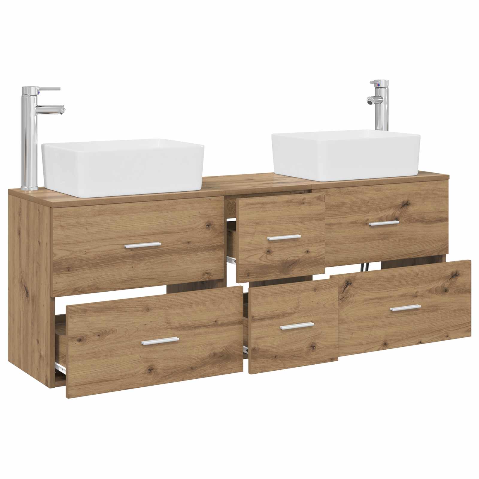 Ensemble d'armoire de salle de bain 3 pc Chêne artisanal