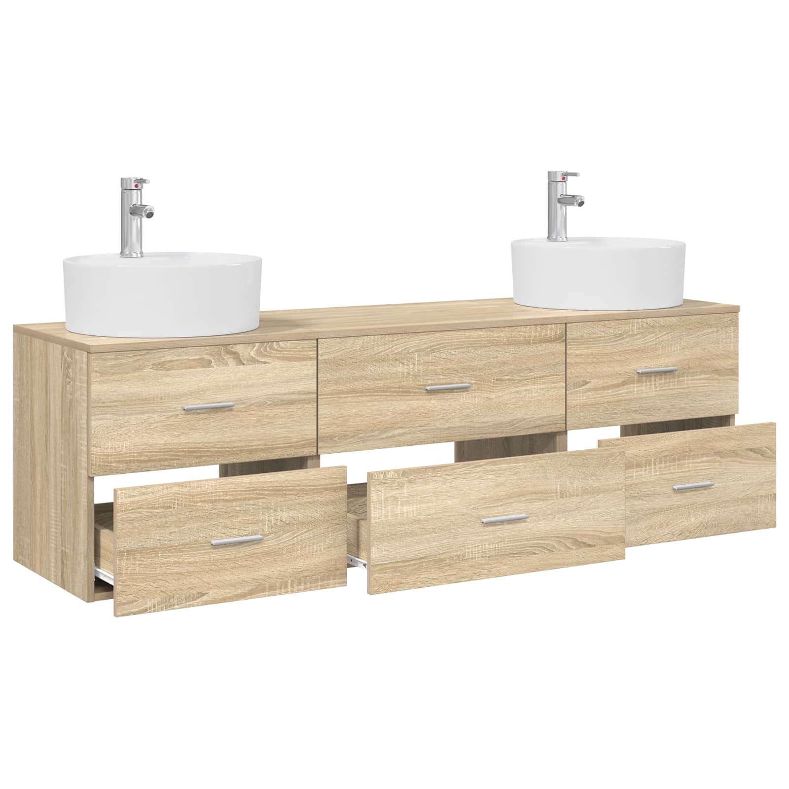 Ensemble d'armoire de salle de bain 3 pc Chêne Sonoma