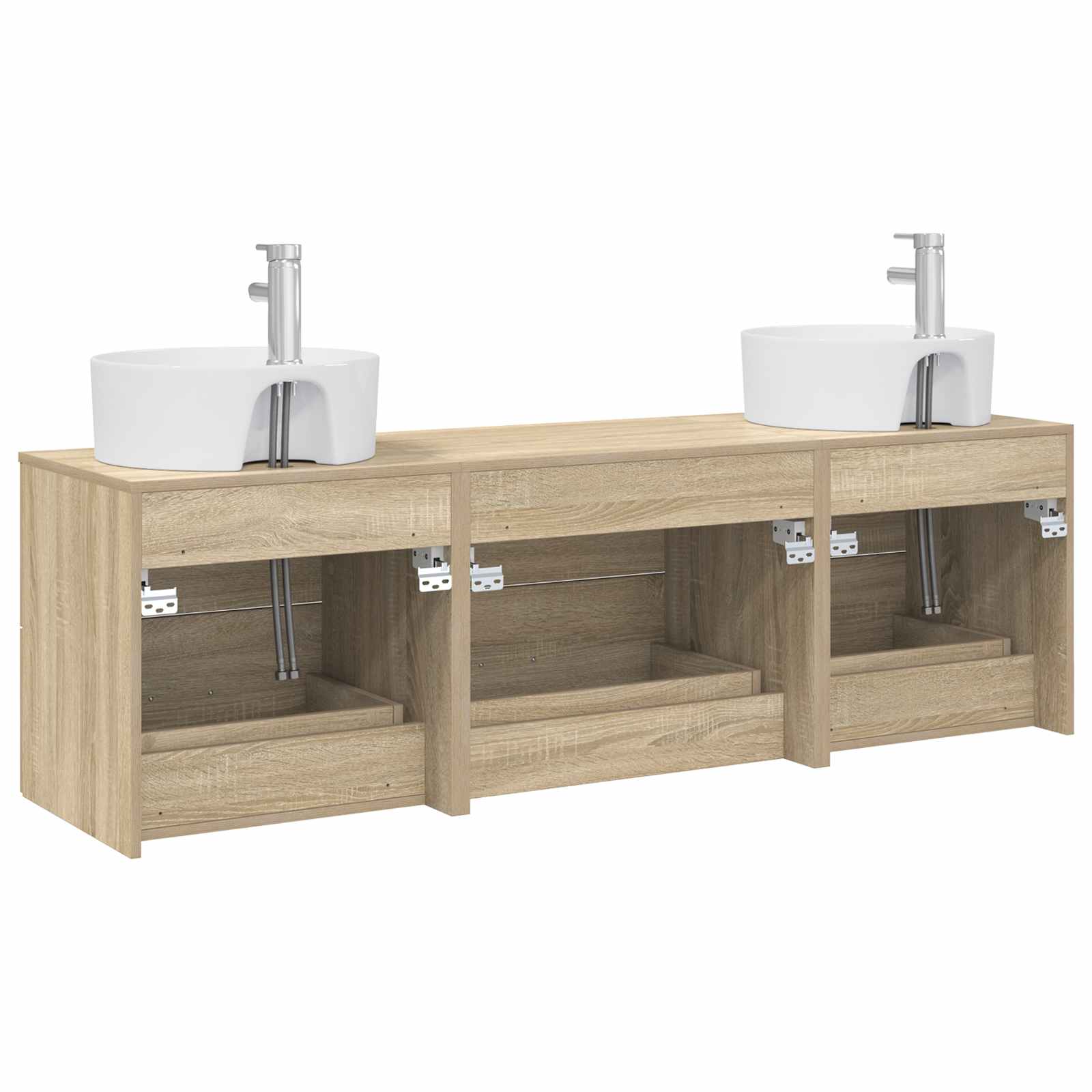 Ensemble d'armoire de salle de bain 3 pc Chêne Sonoma