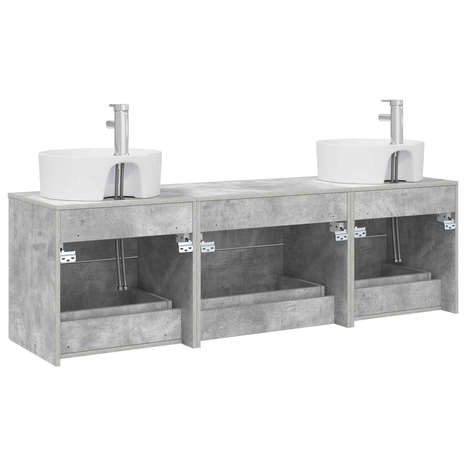 Ensemble d'armoire de salle de bain 3 pc Gris béton