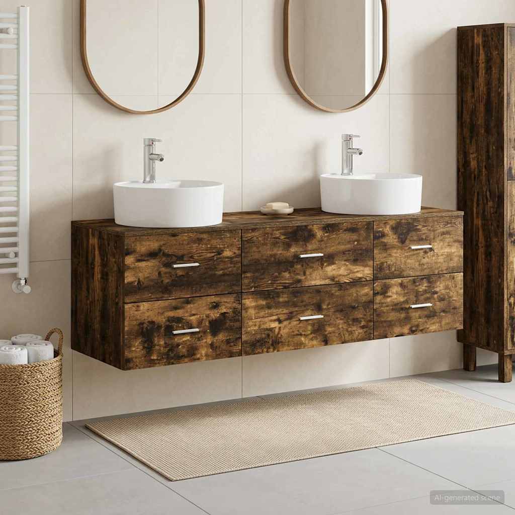Ensemble d'armoire de salle de bain 3 pc Chêne fumé
