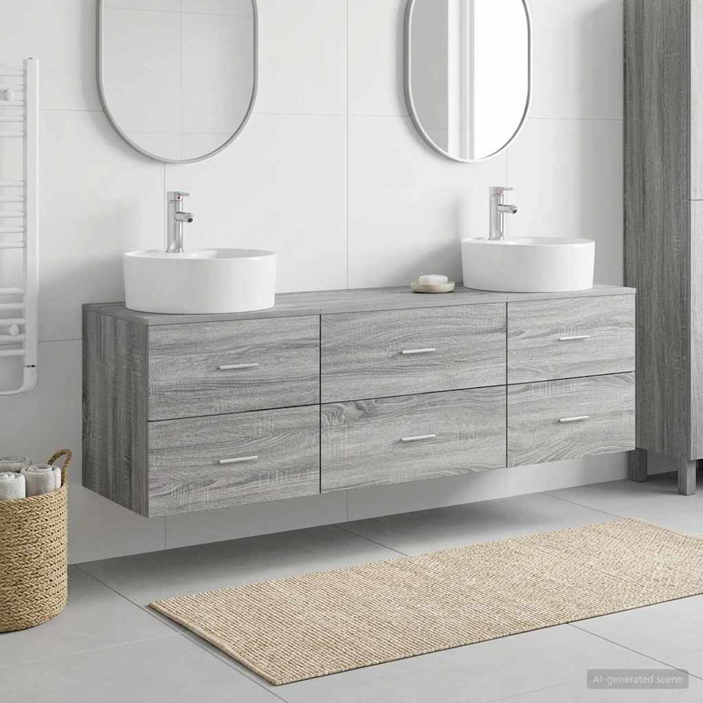 Ensemble d'armoire de salle de bain 3 pc Sonoma gris