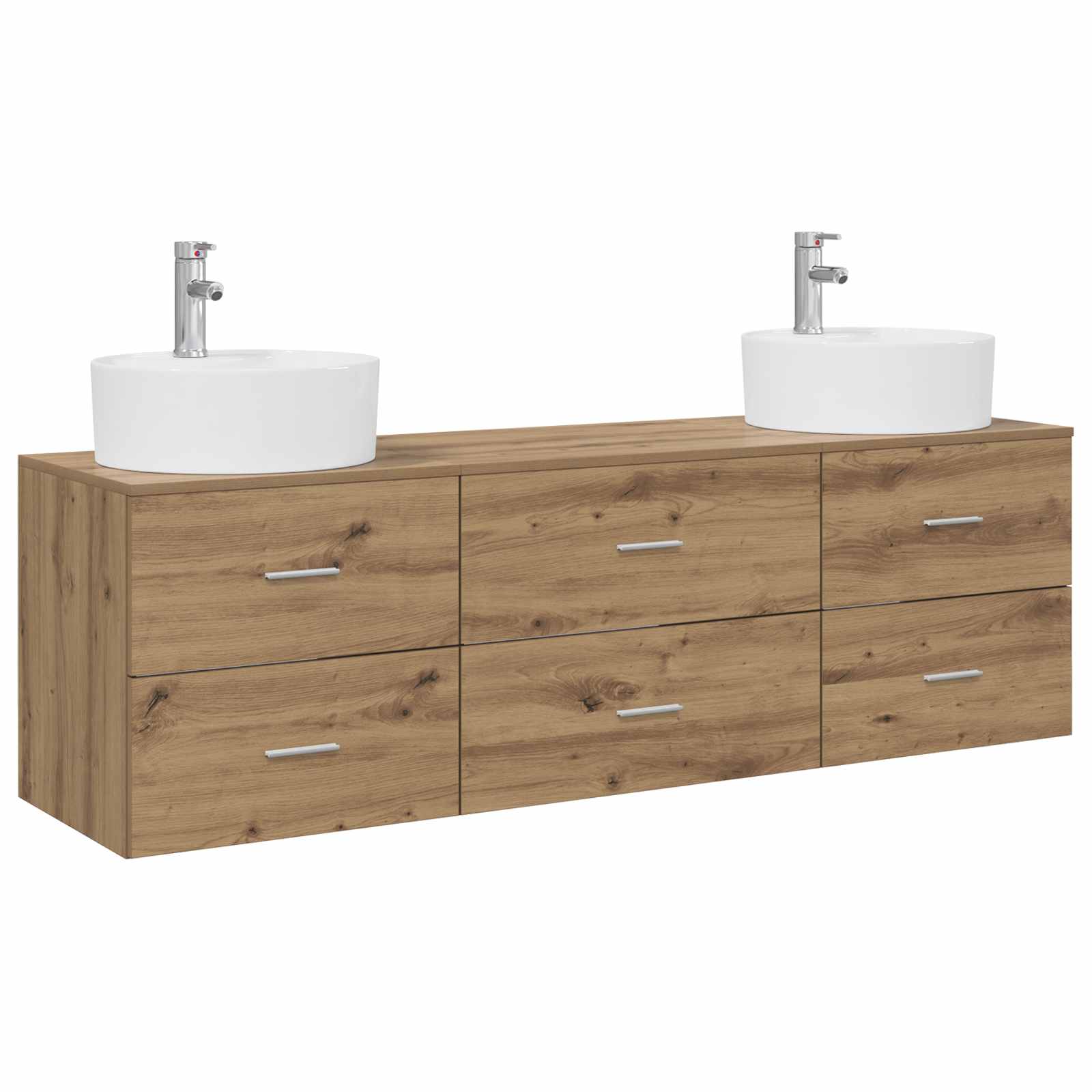 Ensemble d'armoire de salle de bain 3 pc Chêne artisanal