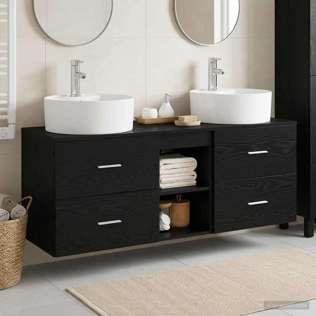Ensemble d'armoire de salle de bain 3 pc Noir