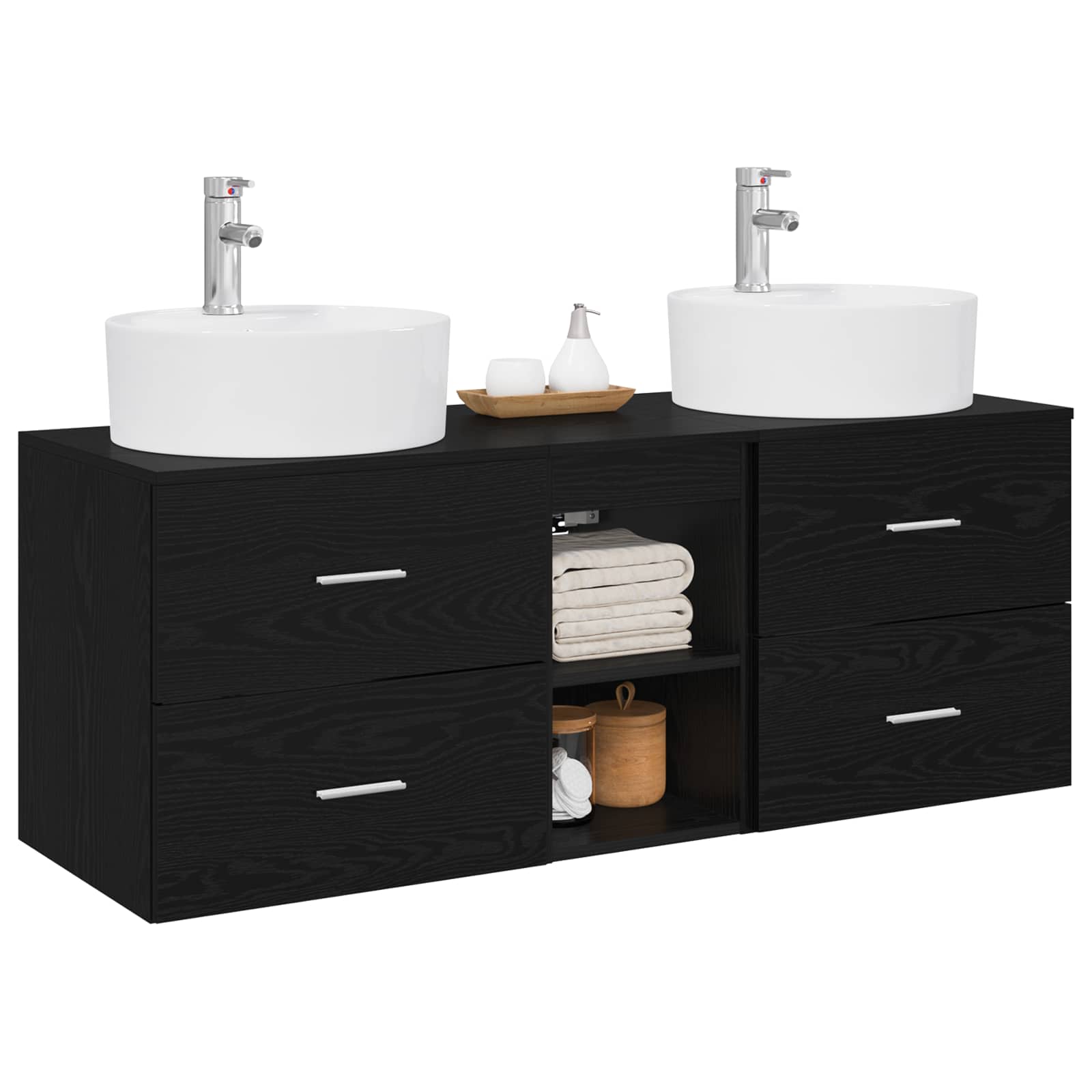 Ensemble d'armoire de salle de bain 3 pc Noir