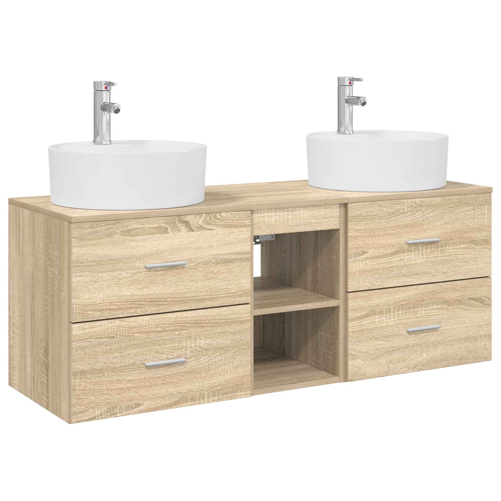Ensemble d'armoire de salle de bain 3 pc Chêne Sonoma