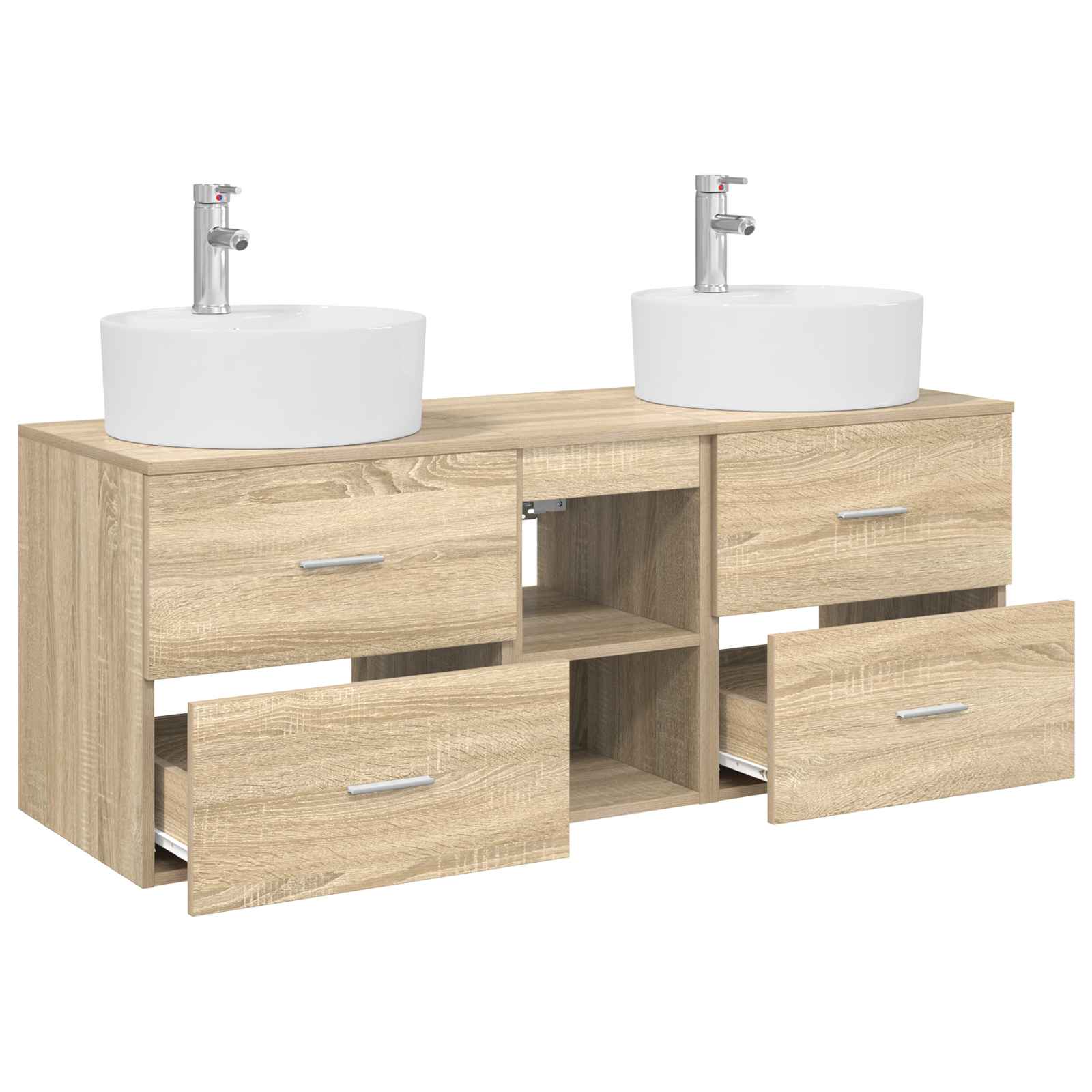 Ensemble d'armoire de salle de bain 3 pc Chêne Sonoma