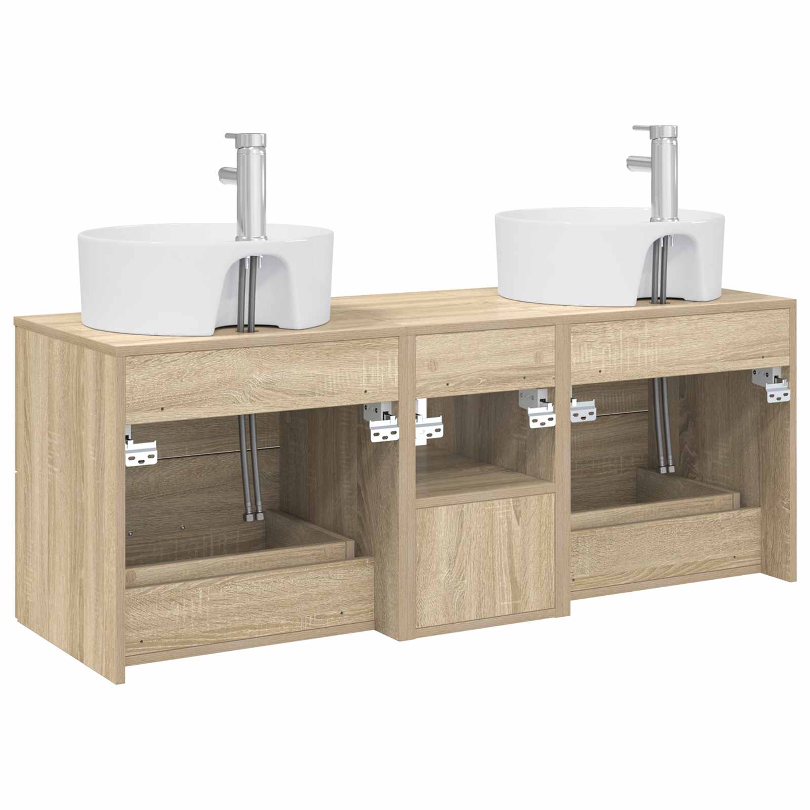 Ensemble d'armoire de salle de bain 3 pc Chêne Sonoma