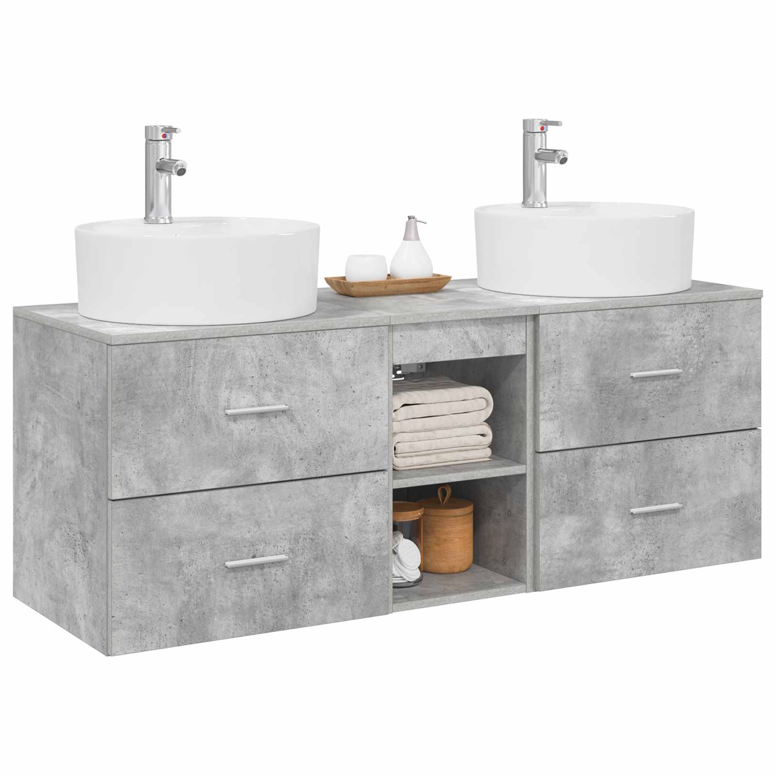 Ensemble d'armoire de salle de bain 3 pc Gris béton
