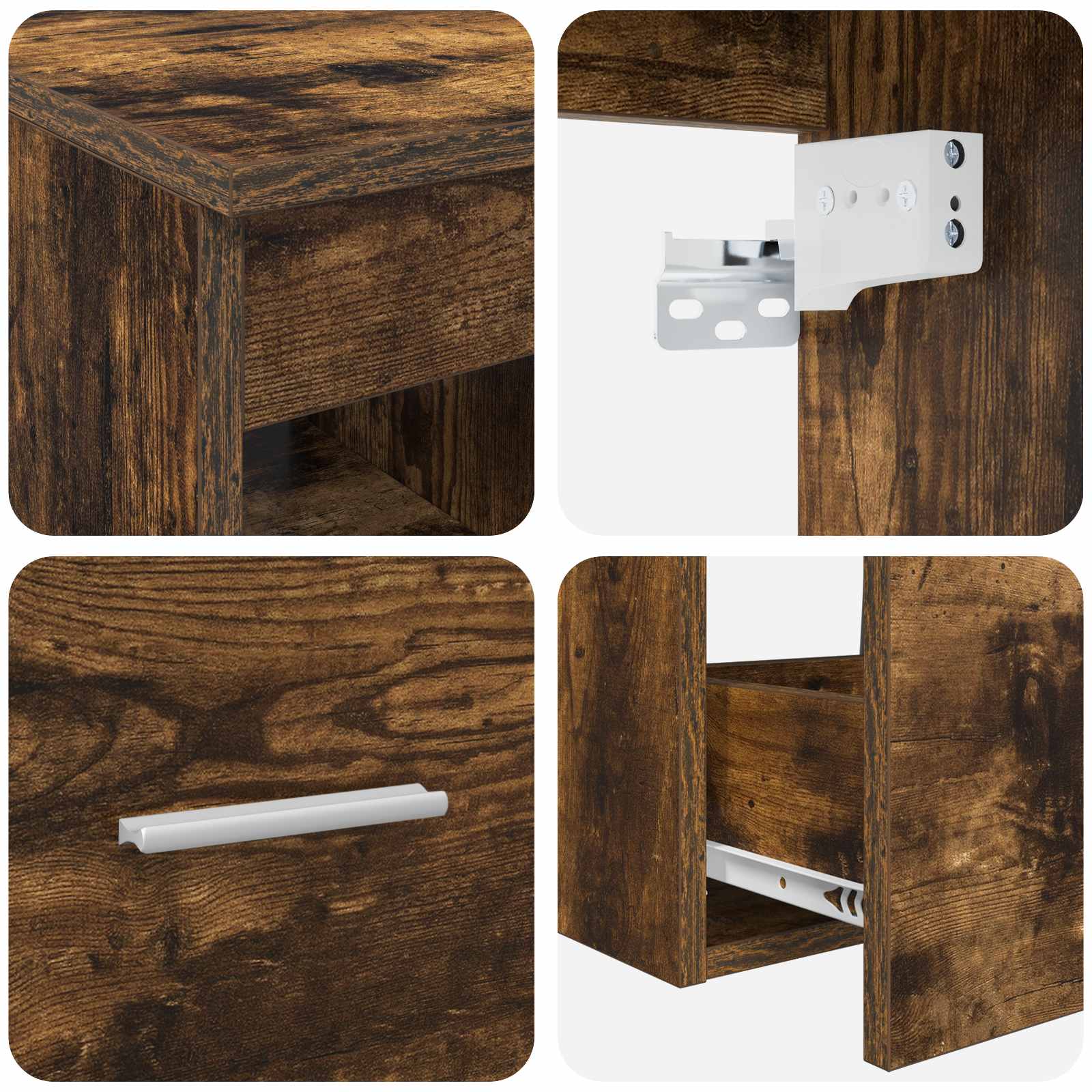 Ensemble d'armoire de salle de bain 3 pc Chêne fumé