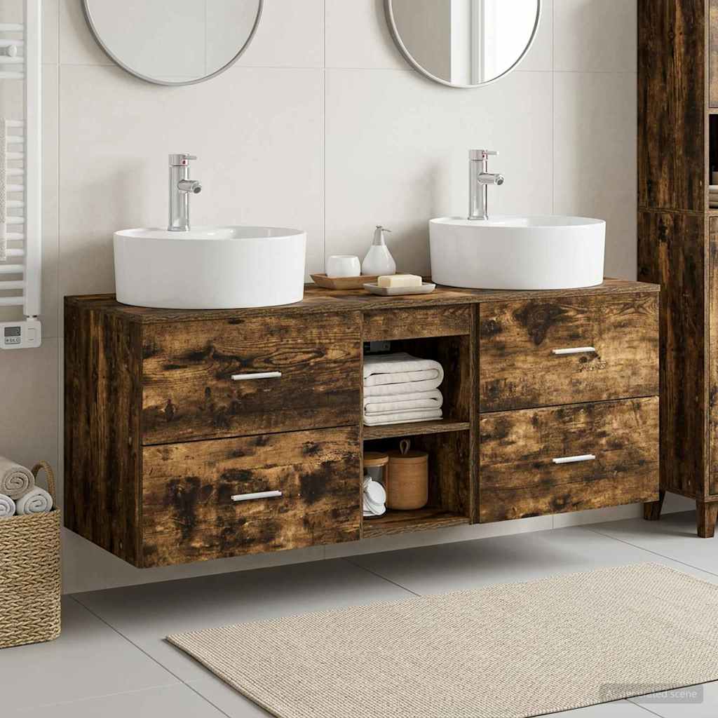 Ensemble d'armoire de salle de bain 3 pc Chêne fumé
