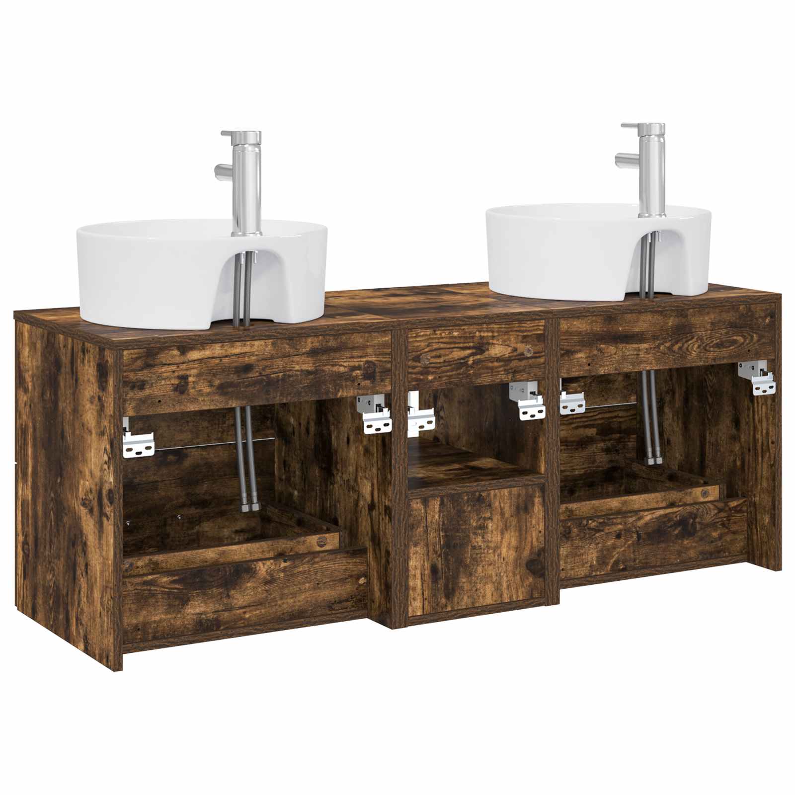 Ensemble d'armoire de salle de bain 3 pc Chêne fumé