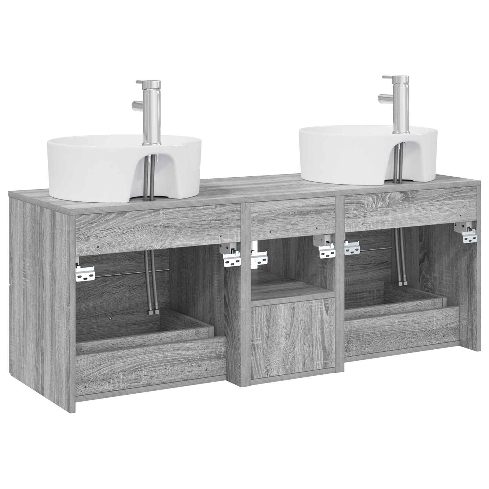 Ensemble d'armoire de salle de bain 3 pc Sonoma gris