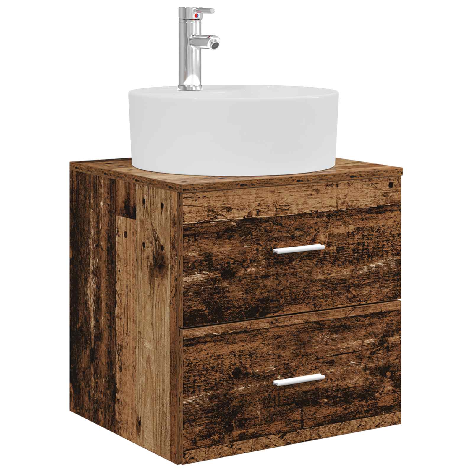 Ensemble d'armoire de salle de bain 3 pc Bois ancien