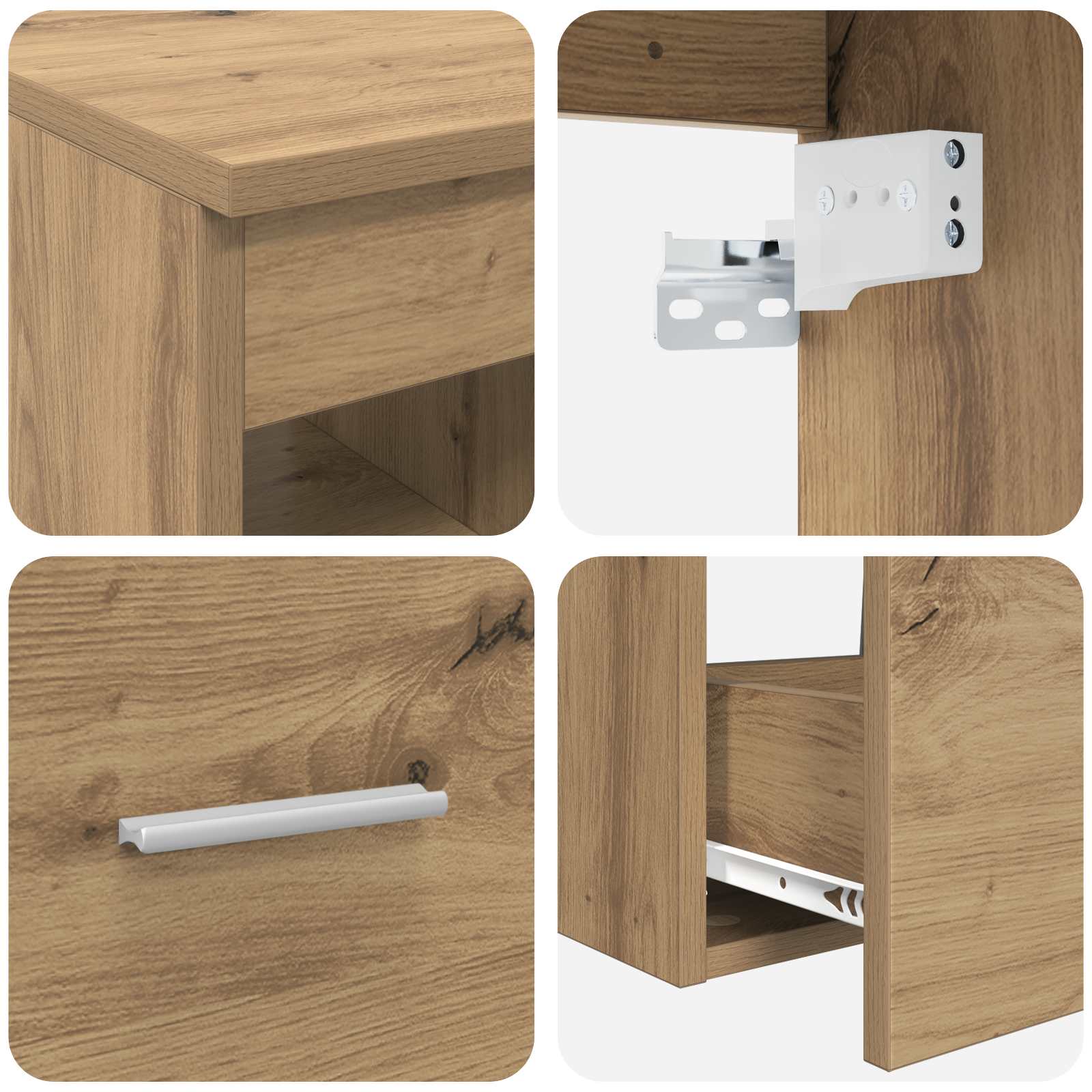 Ensemble d'armoire de salle de bain 3 pc Chêne artisanal