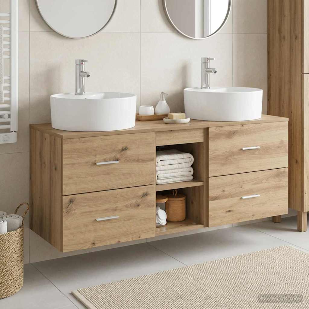 Ensemble d'armoire de salle de bain 3 pc Chêne artisanal