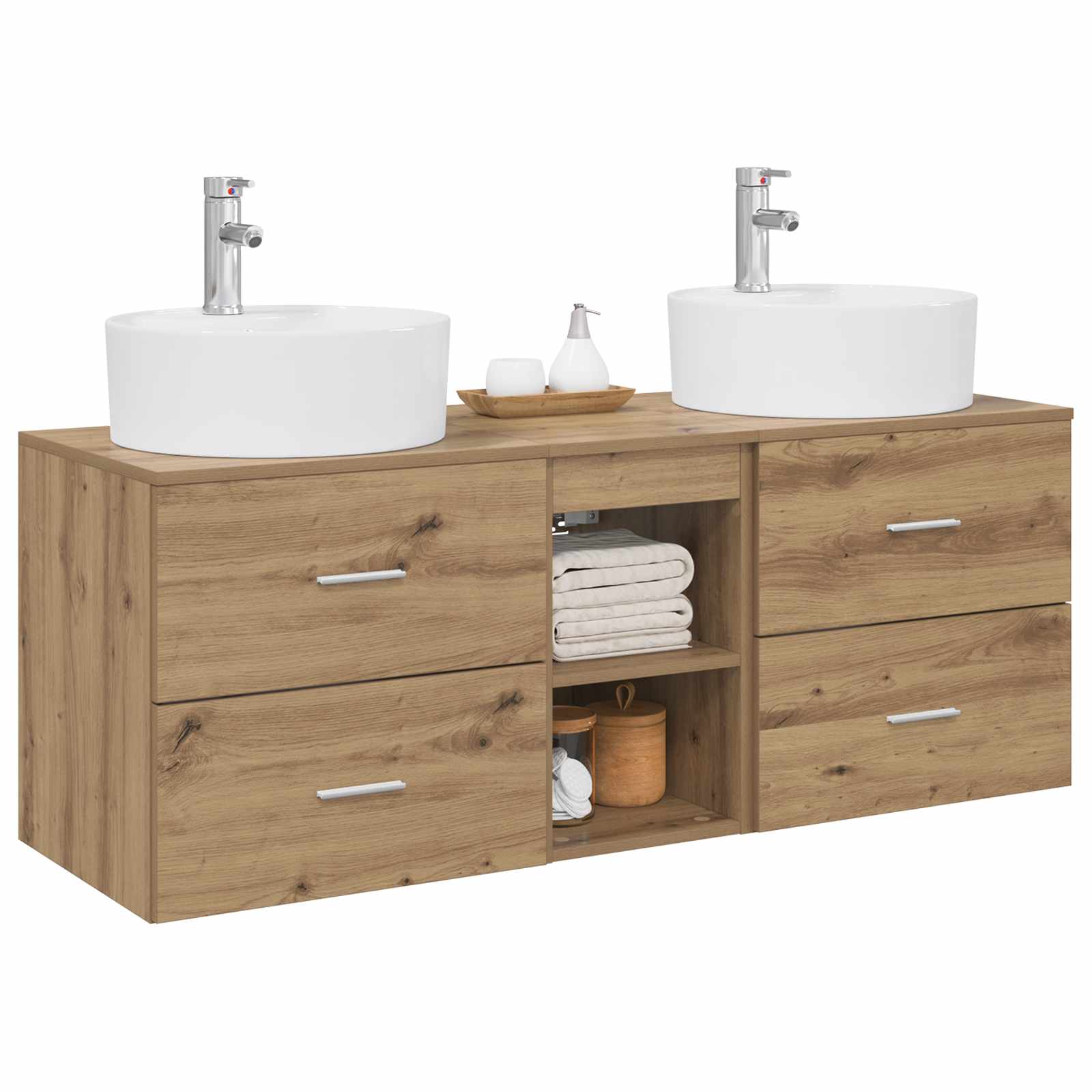 Ensemble d'armoire de salle de bain 3 pc Chêne artisanal
