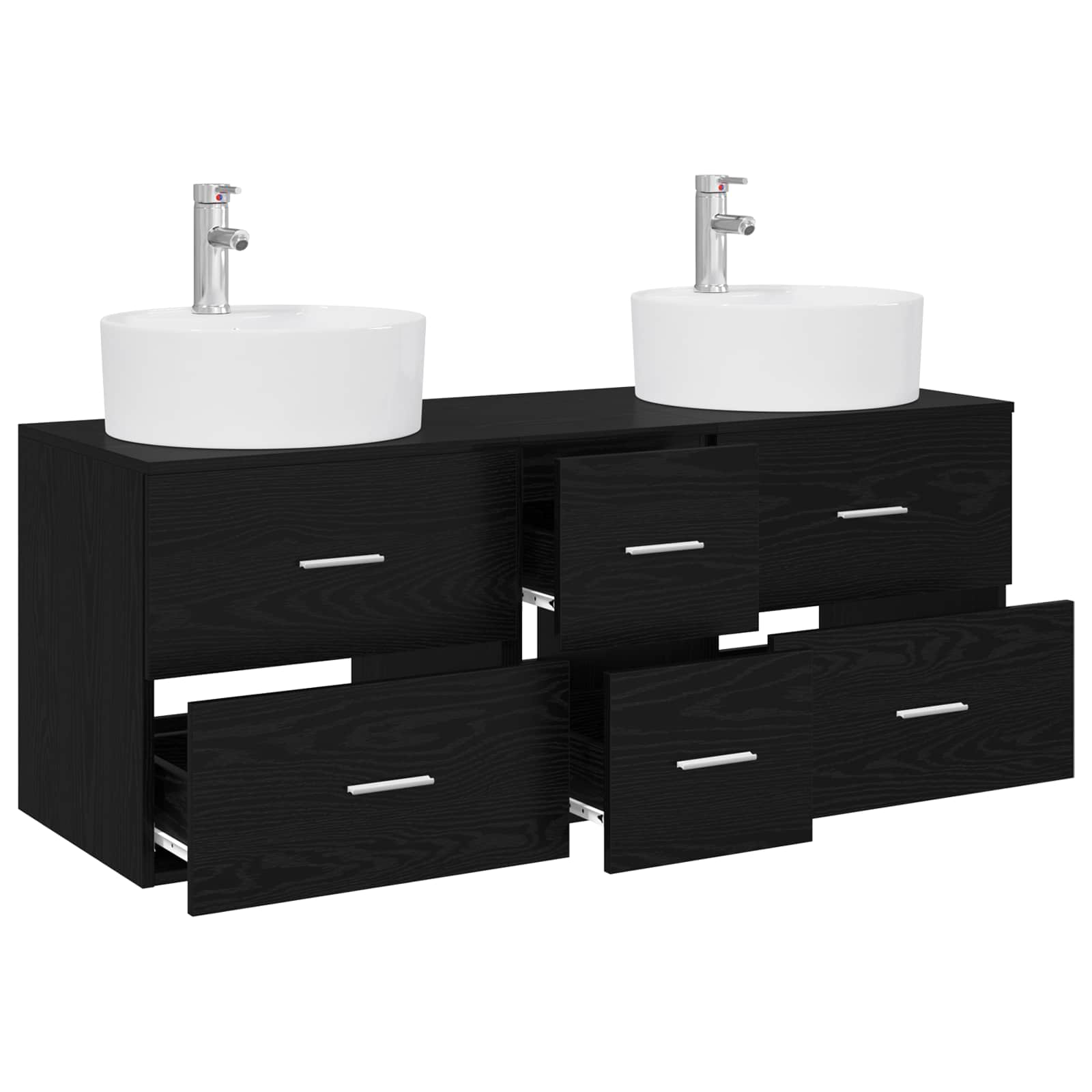 Ensemble de mobilier de salle de bain 3 pc Noir