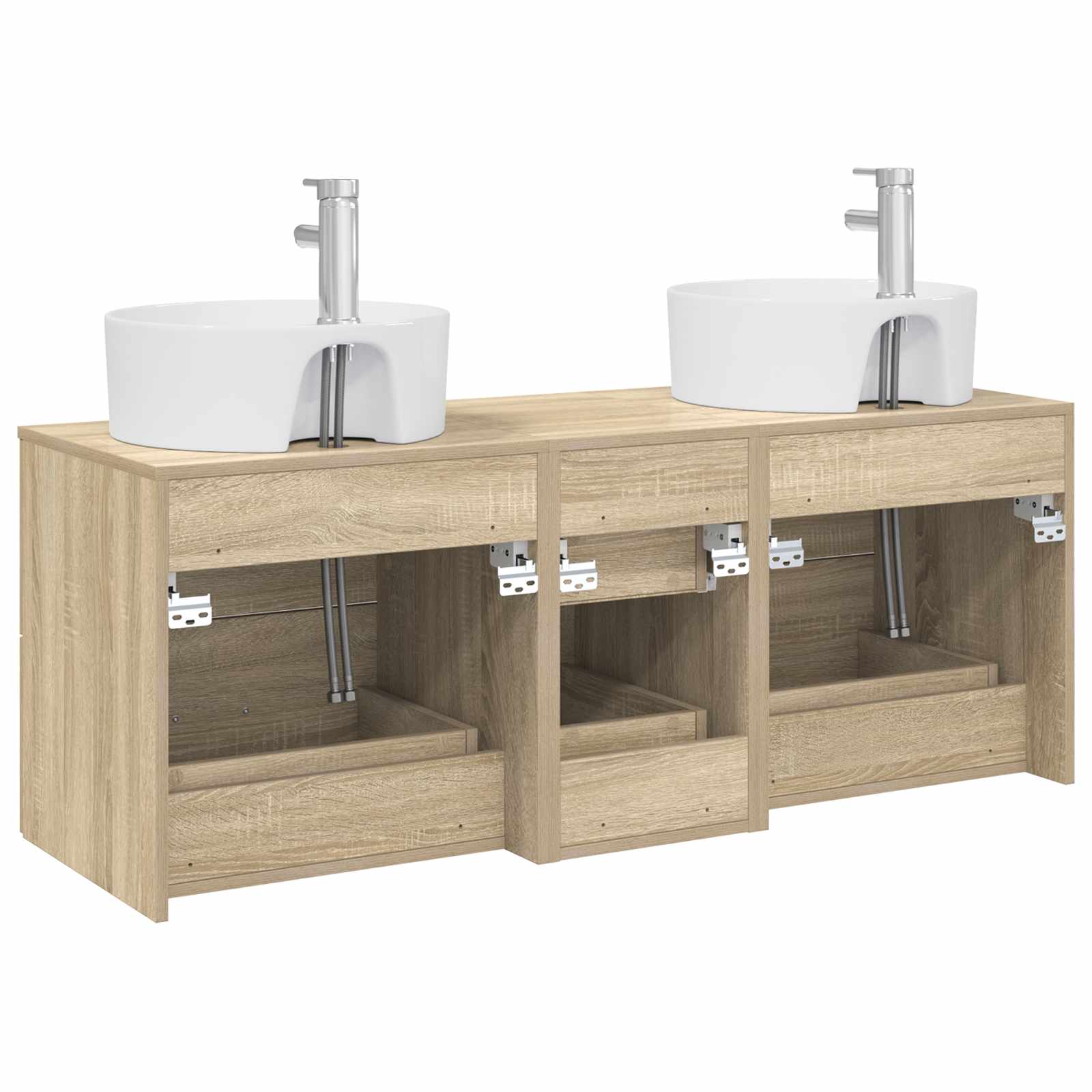 Ensemble de mobilier de salle de bain 3 pc Chêne Sonoma