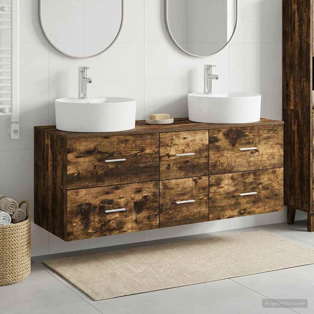 Ensemble de mobilier de salle de bain 3 pc Chêne fumé