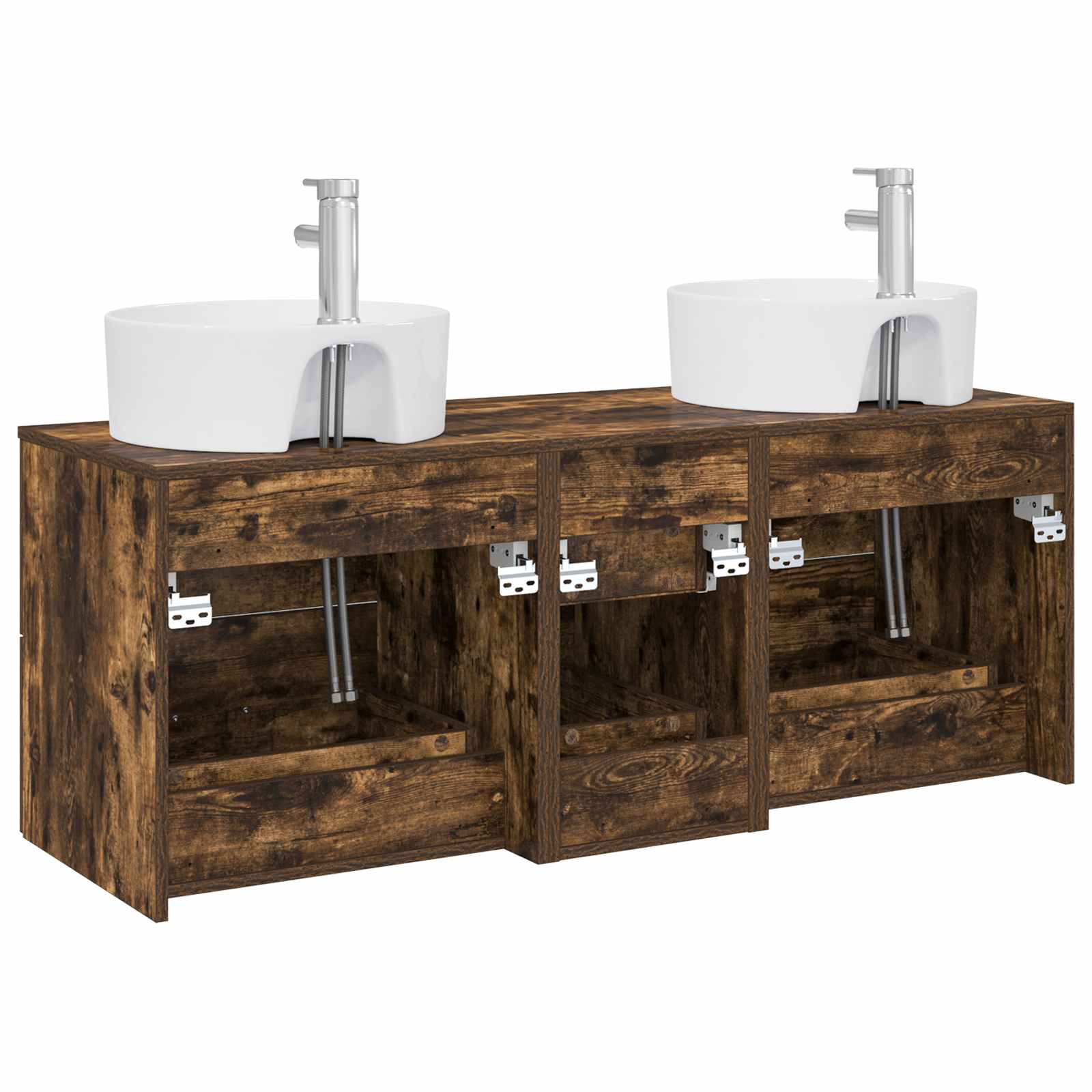 Ensemble de mobilier de salle de bain 3 pc Chêne fumé