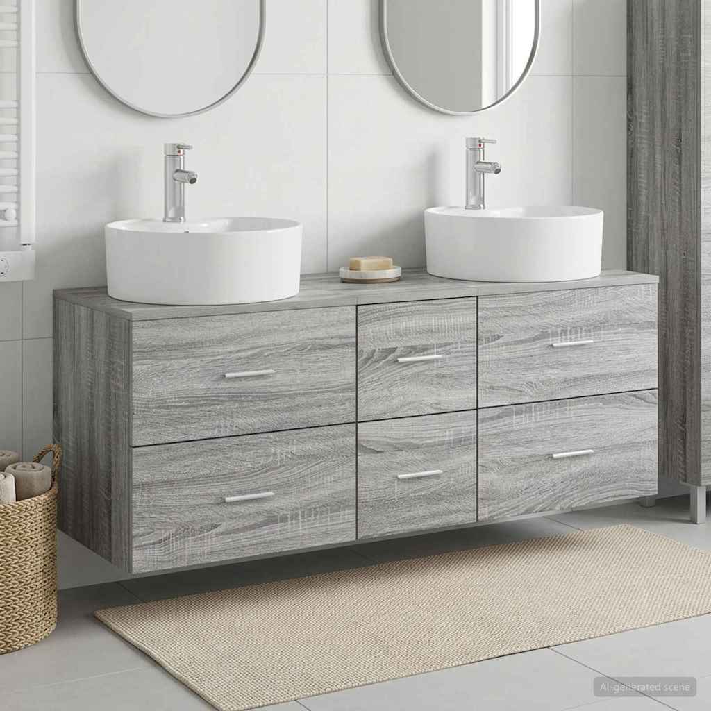 Ensemble de mobilier de salle de bain 3 pc Sonoma gris