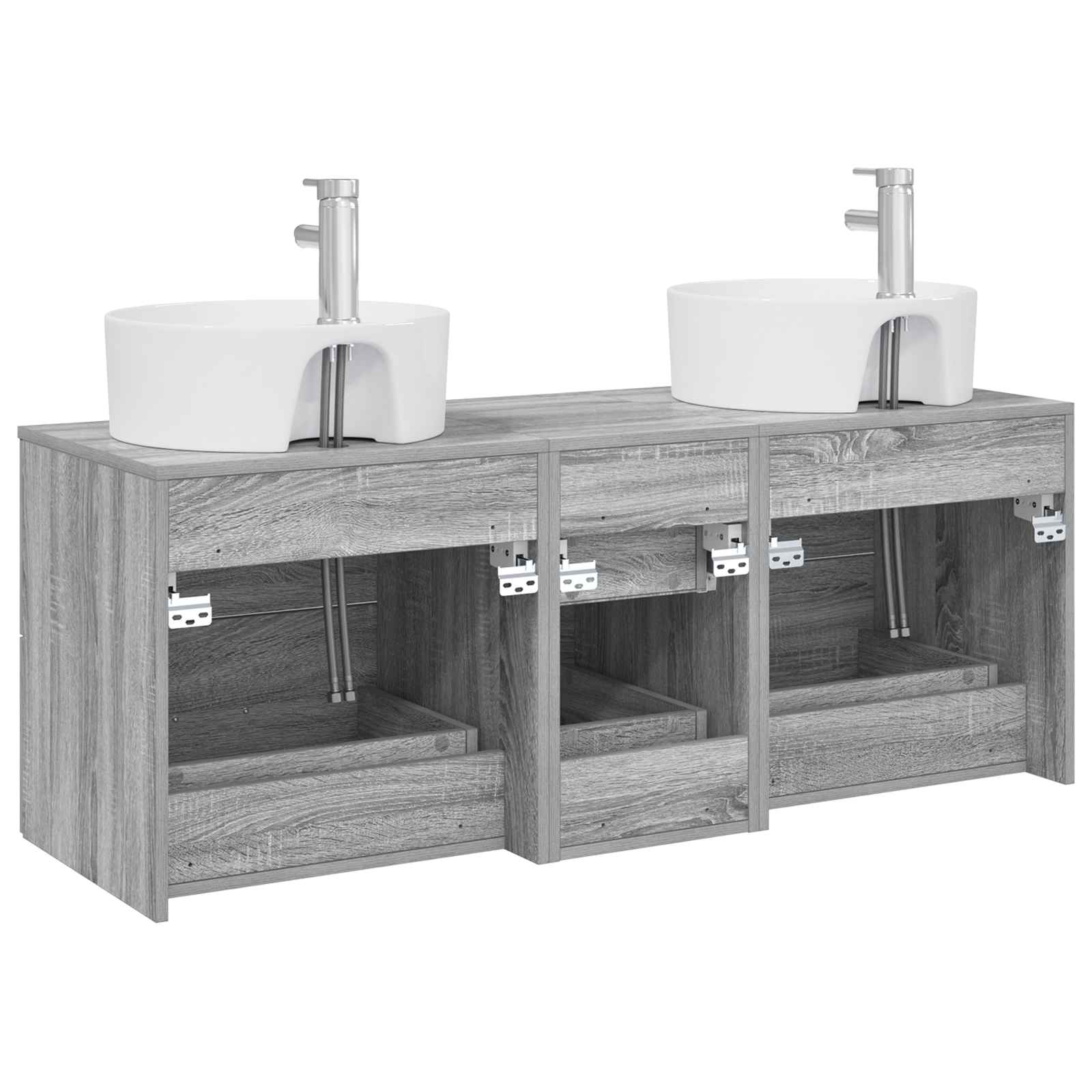Ensemble de mobilier de salle de bain 3 pc Sonoma gris