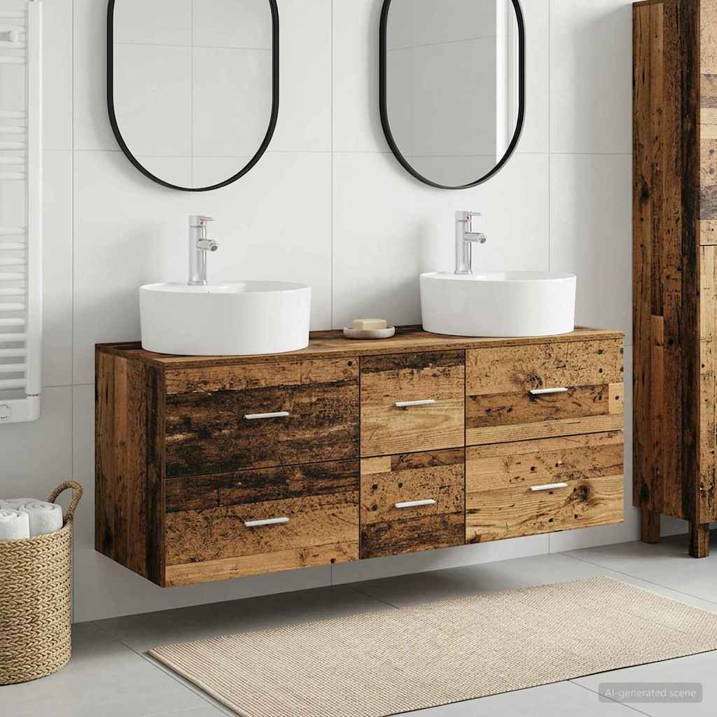 Ensemble de mobilier de salle de bain 3 pc Bois ancien