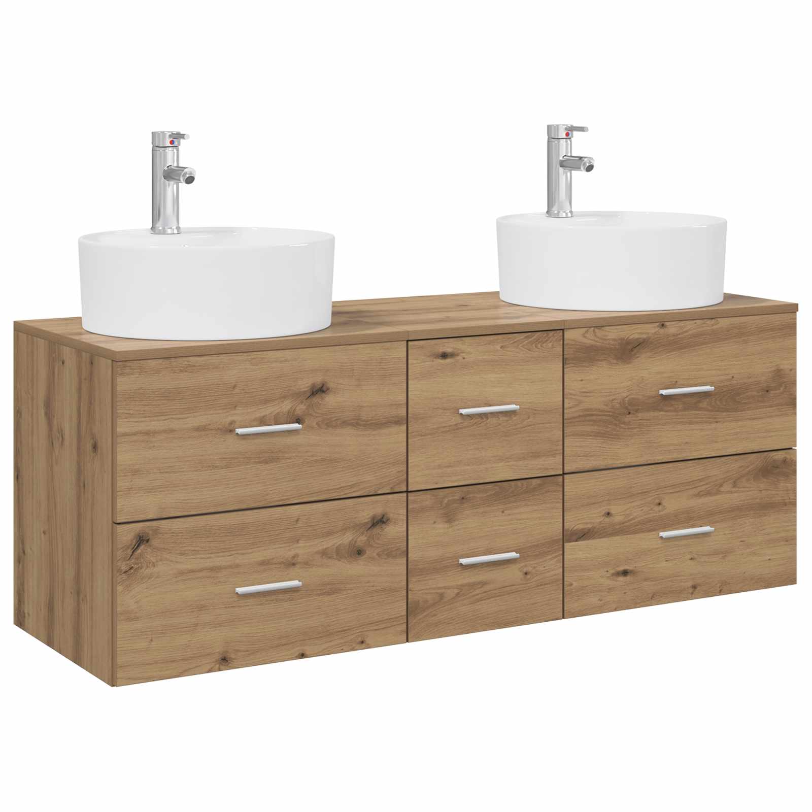 Ensemble de mobilier de salle de bain 3 pc Chêne artisanal