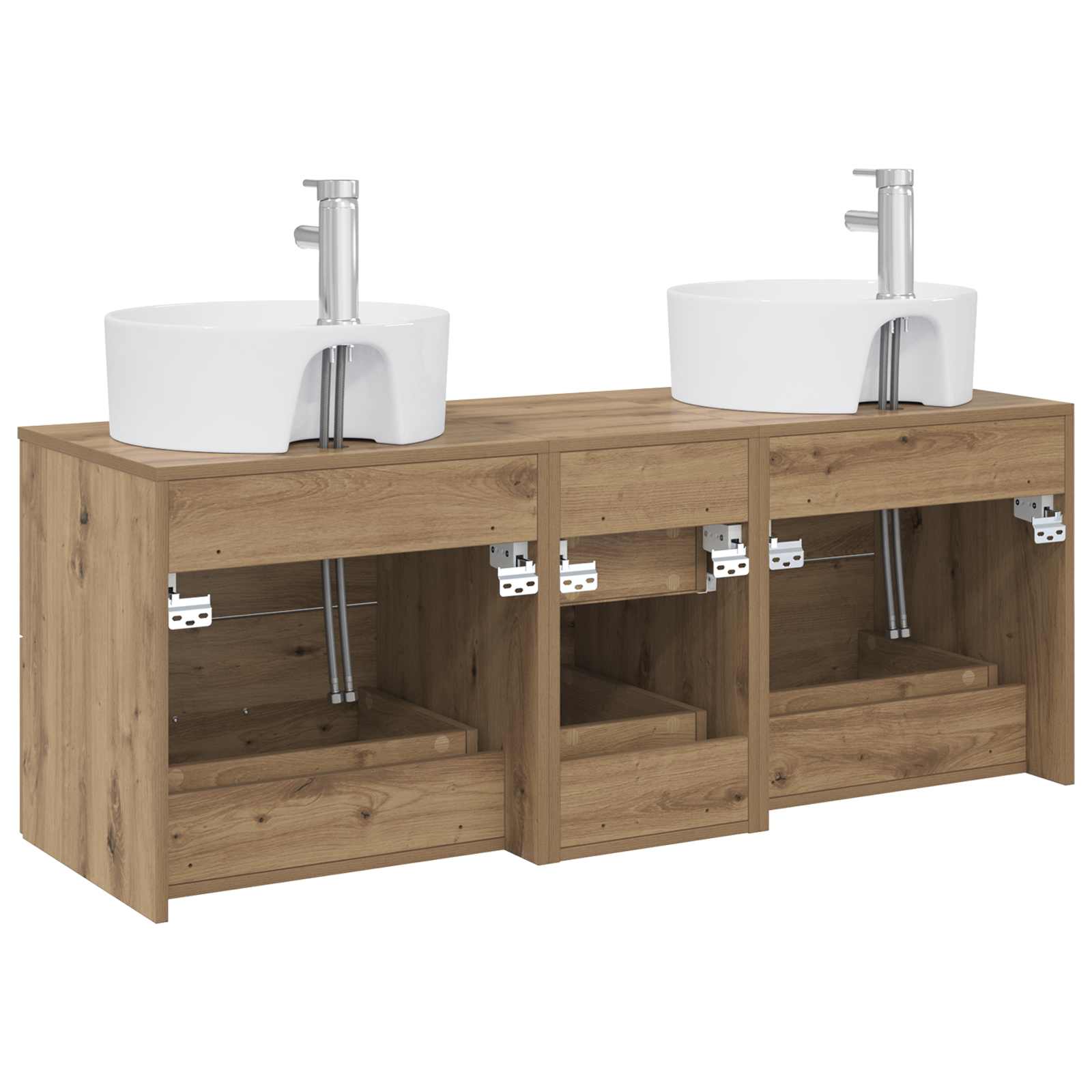 Ensemble de mobilier de salle de bain 3 pc Chêne artisanal