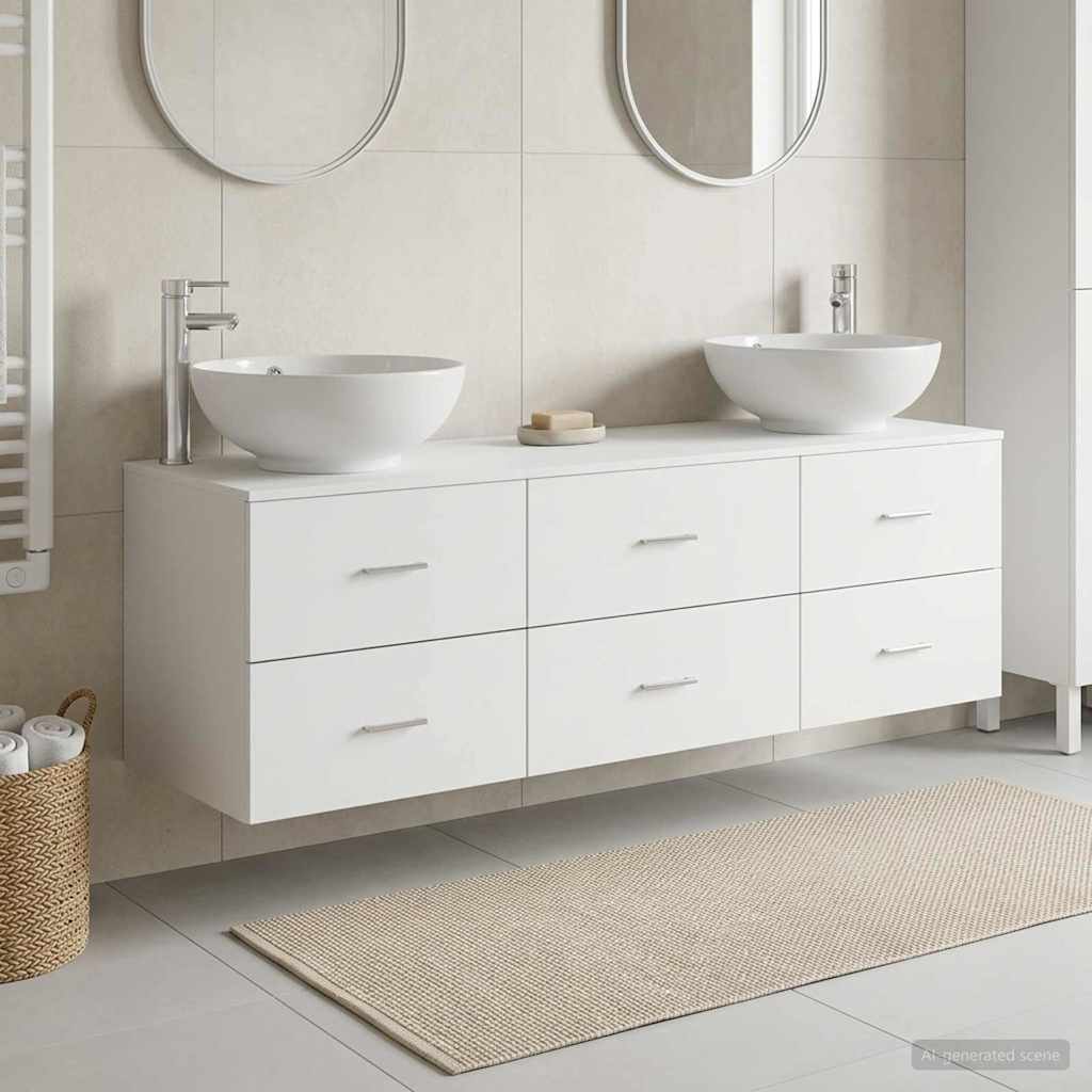 Ensemble de mobilier de salle de bain 3 pc Blanc