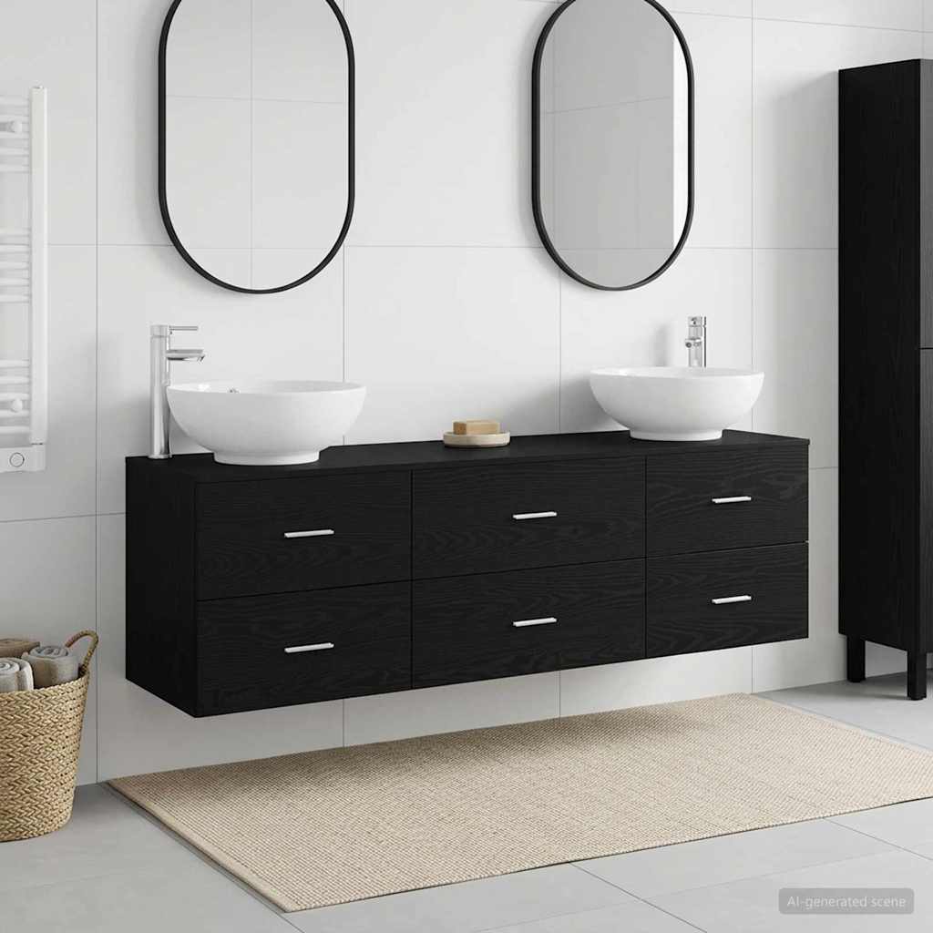 Ensemble de mobilier de salle de bain 3 pc Noir
