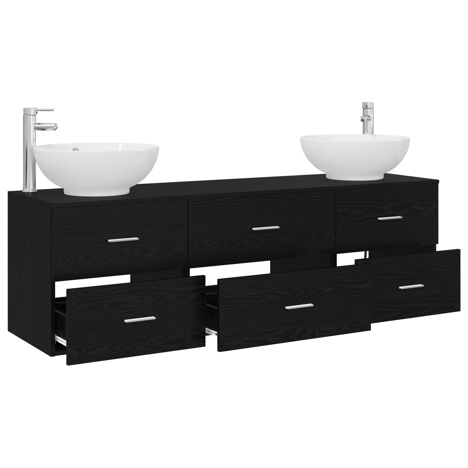 Ensemble de mobilier de salle de bain 3 pc Noir