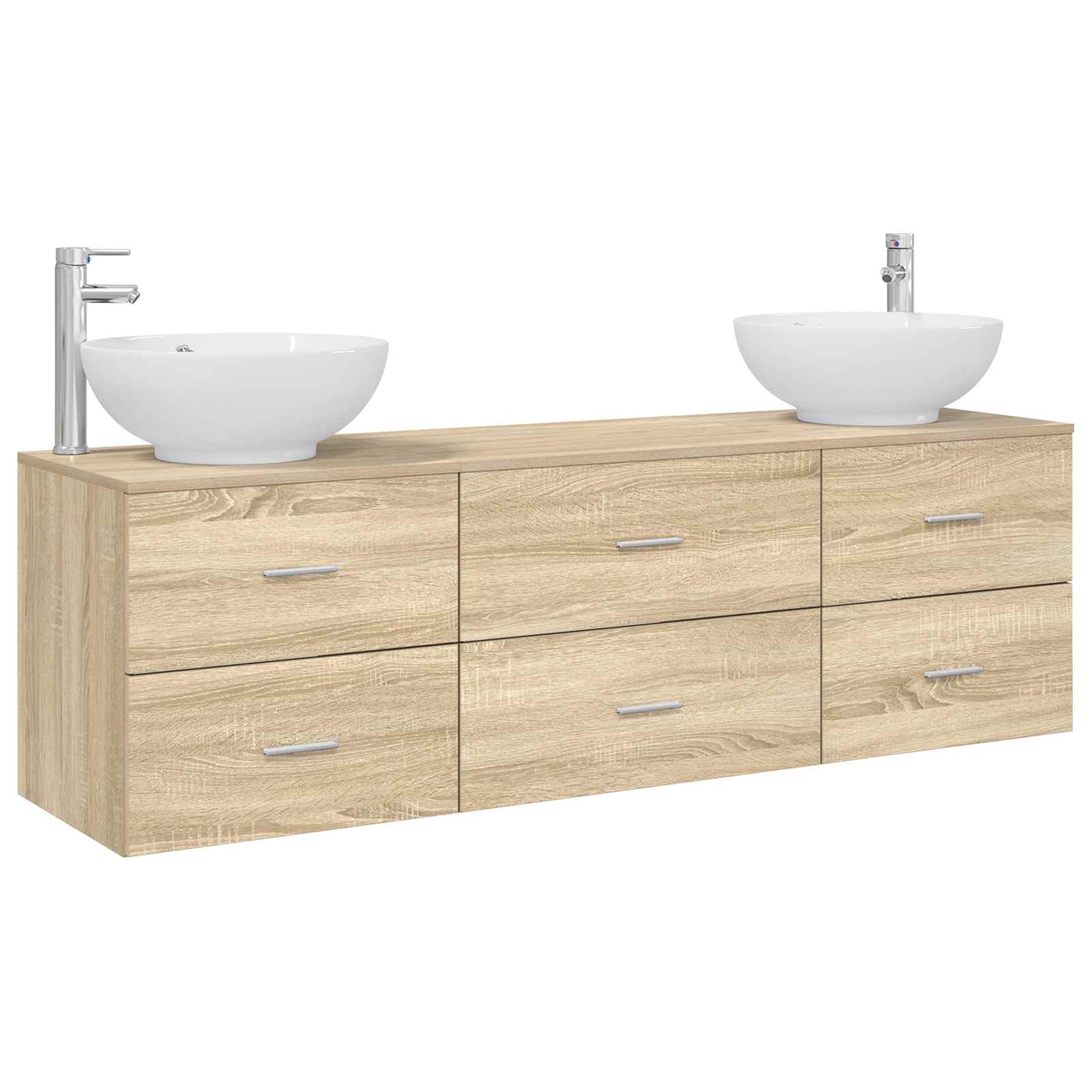 Ensemble de mobilier de salle de bain 3 pc Chêne Sonoma