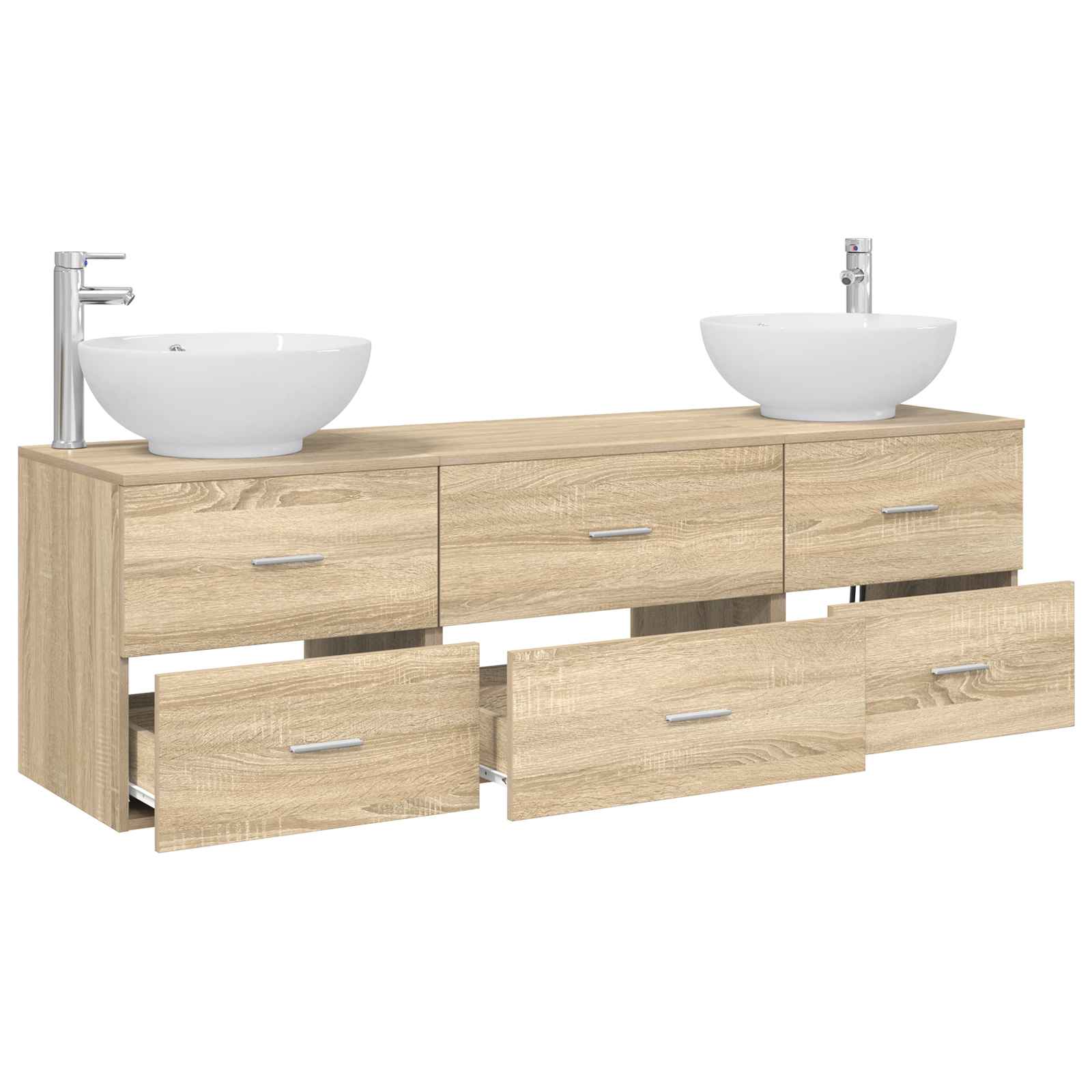 Ensemble de mobilier de salle de bain 3 pc Chêne Sonoma